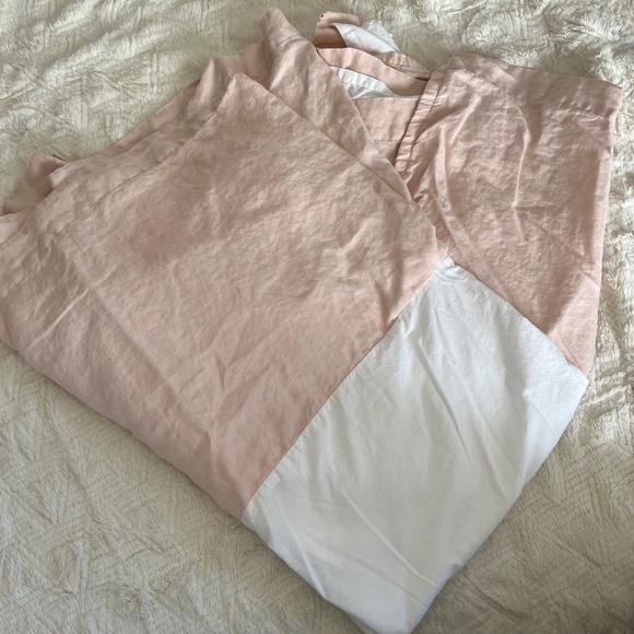 Pottery Barn Kids Blush Pink European Linen Crib Skirt - Picture 5 of 11